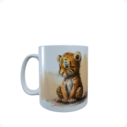 Tiger Ceramic Mug, Baby Tiger Mug, Tiger Latte Mug, Tiger Coffee